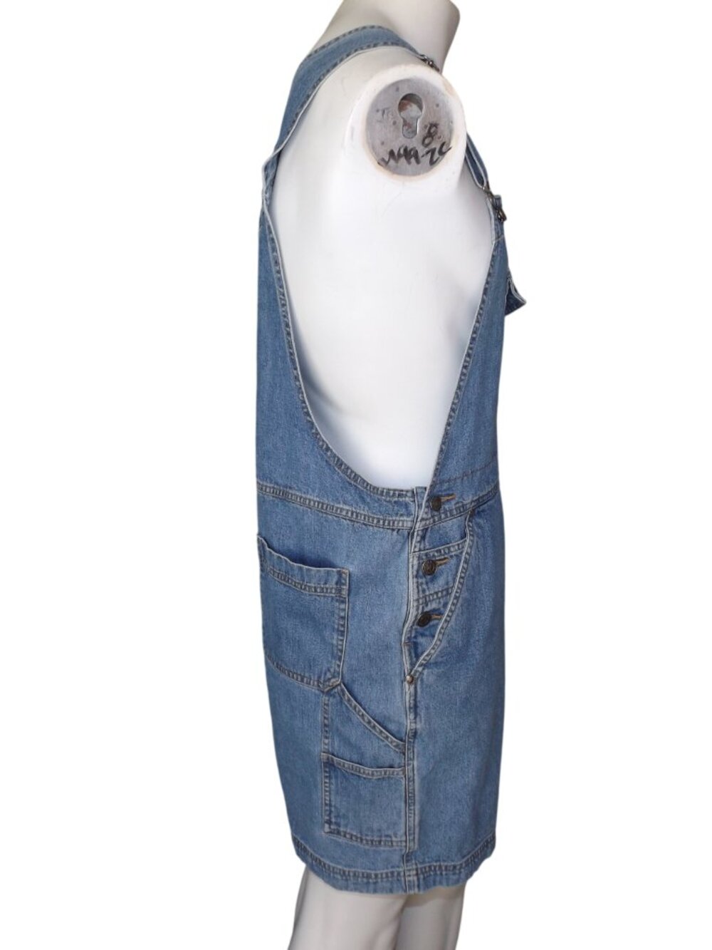 CHEROKEE Short-alls, XL, Bib Front Shorts, Light blue Denim, 3 button hip, VTG - Picture 7 of 11